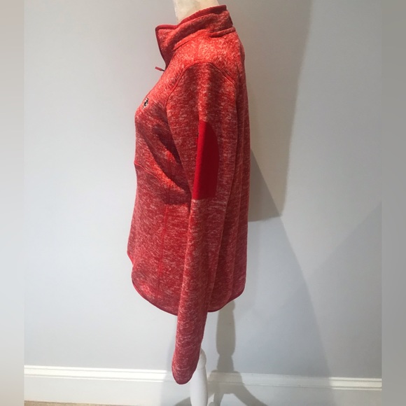 New England Patriots Antigua Women’s 1/4 Zip Red Fleece PullOver Long Sleeve - Picture 4 of 11